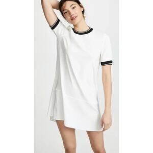 Rag &‎ Bone Short Sleeve Thatch Crepe Shift Miini Dress White Size Medium